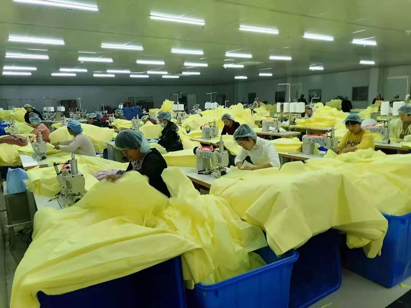 醫(yī)護防護用品生產(chǎn)現(xiàn)場